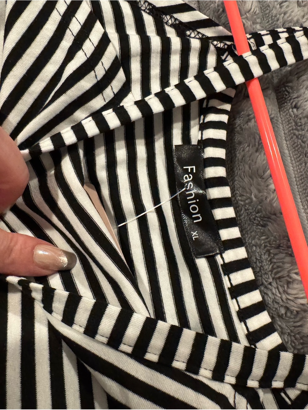 Black & White Striped Women's Dress - XL